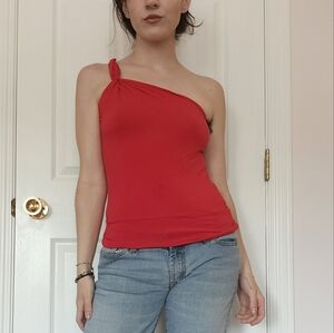 Adjustable one shoulder top